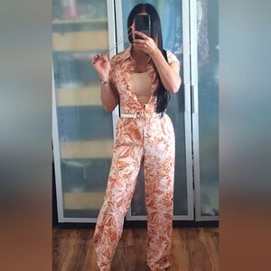 Two-piece floral pants set